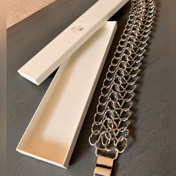 Silver chain link choker Necklace - Picture 2 of 10